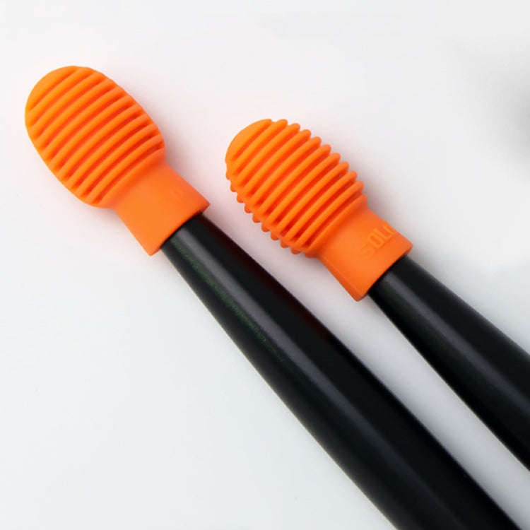4 PCS / Set Drum Sticks Silicone Head Drum Cover Practice Drums Mute Protective Case(Gray)
