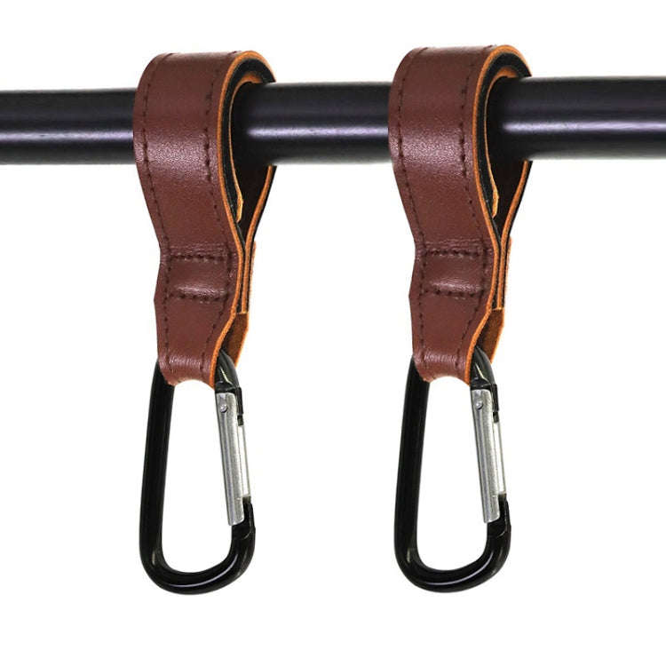 2 PCS Baby Stroller Convenient Carabiner Hook(Brown)