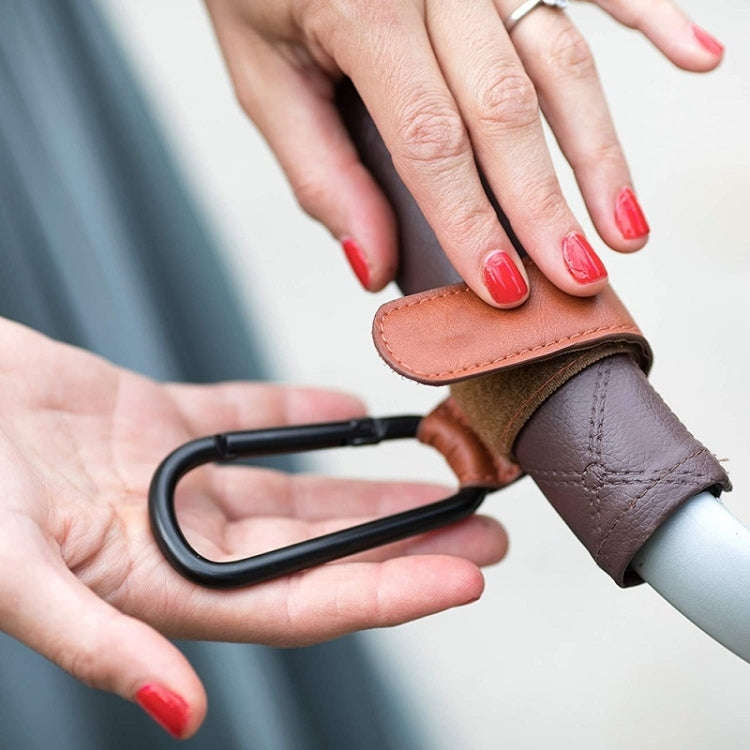 2 PCS Baby Stroller Convenient Carabiner Hook(Brown)