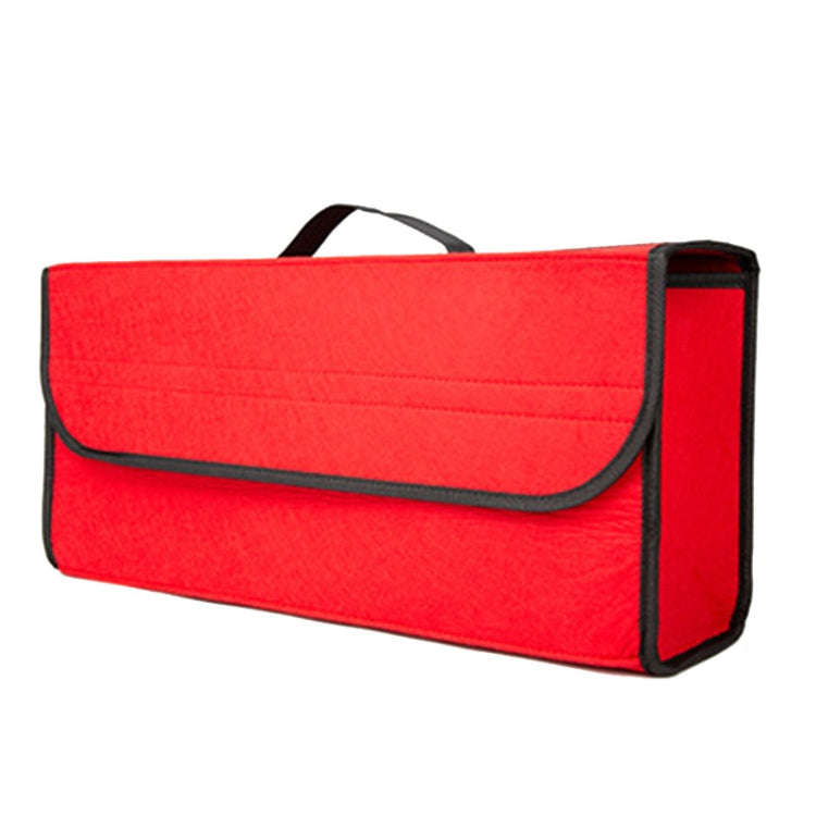 Car Trunk Felt Folding Storage Box Car Finishing Box(Red Large)