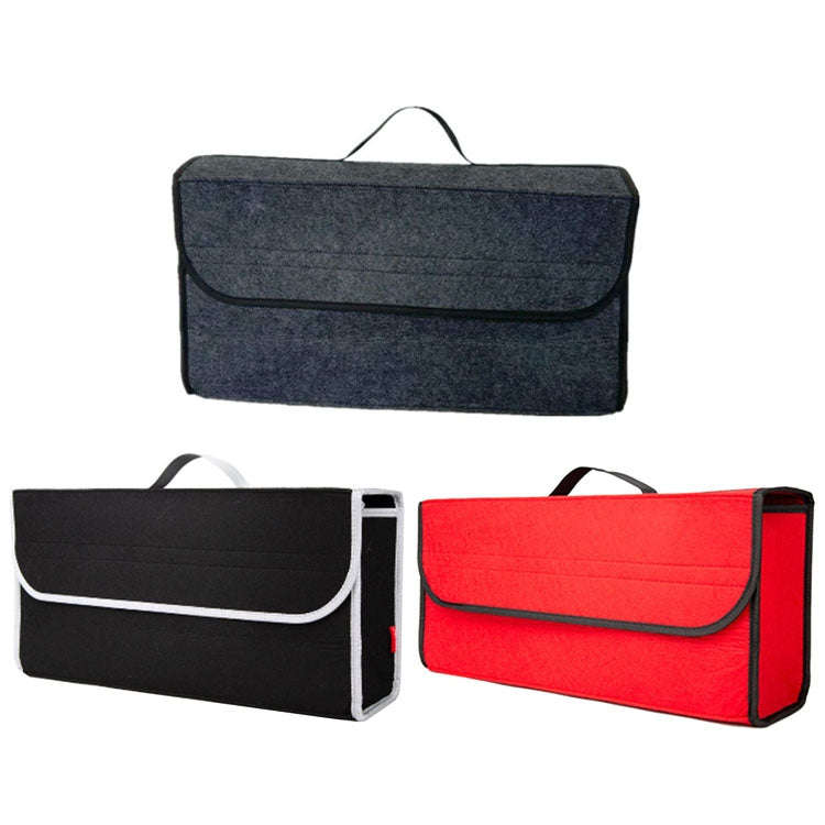 Car Trunk Felt Folding Storage Box Car Finishing Box(Deep Gray Large)