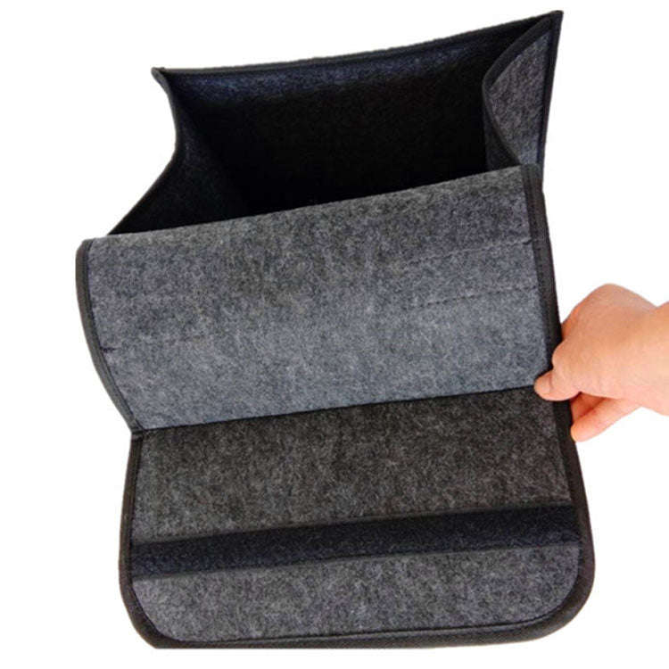 Car Trunk Felt Folding Storage Box Car Finishing Box(Deep Gray Large)