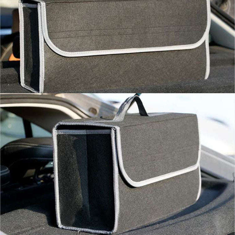 Car Trunk Felt Folding Storage Box Car Finishing Box(Deep Gray Large)