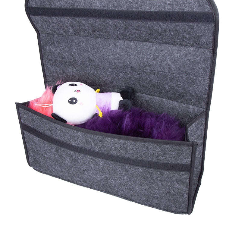 Car Trunk Felt Folding Storage Box Car Finishing Box(Deep Gray Large)