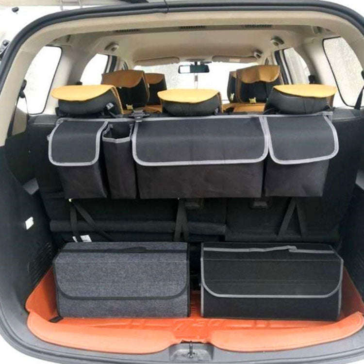 Car Trunk Felt Folding Storage Box Car Finishing Box(Deep Gray Large)