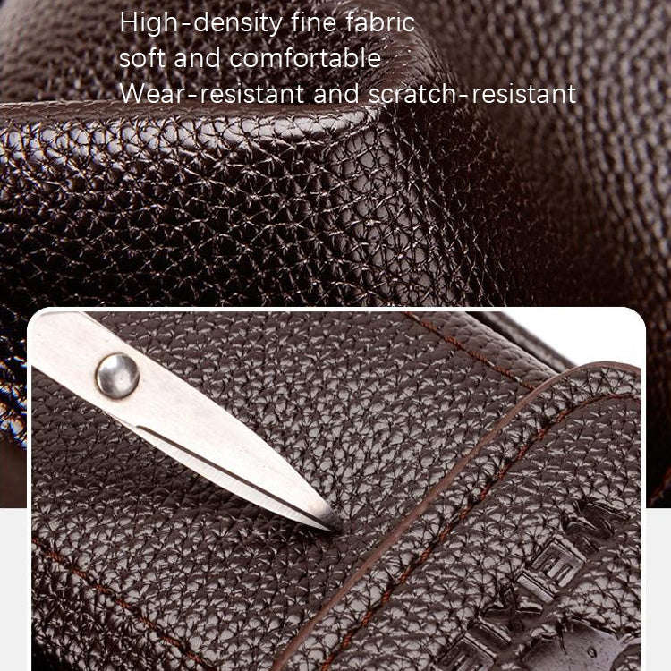 WEIXIER D235 Men Shoulder Bag Portable PU Leather Handbag(Plain Texture Dark Brown)
