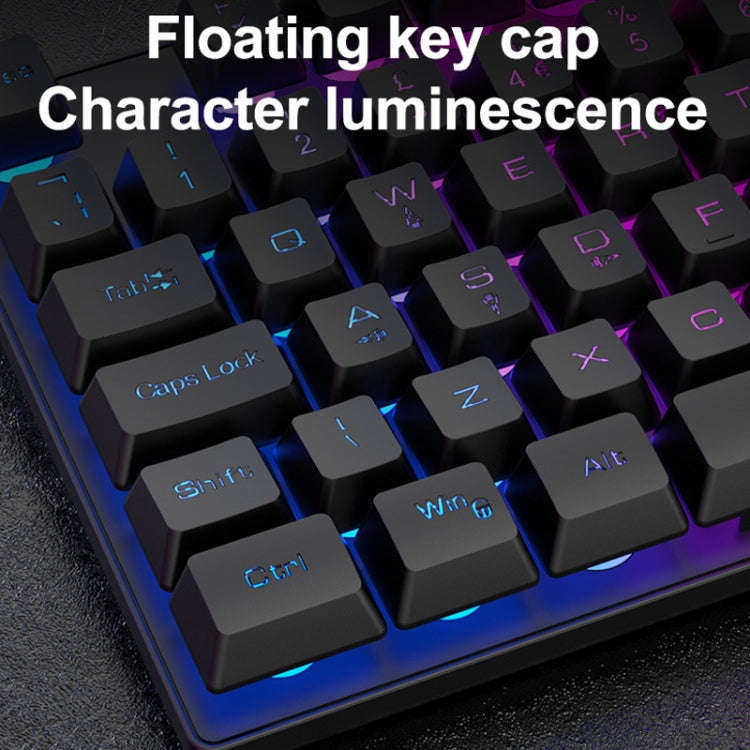 ZIYOU LANG T2 88 Keys Gaming Mechanical Luminous Keyboard and Mouse Set, Cable Length: 1.6m(White)