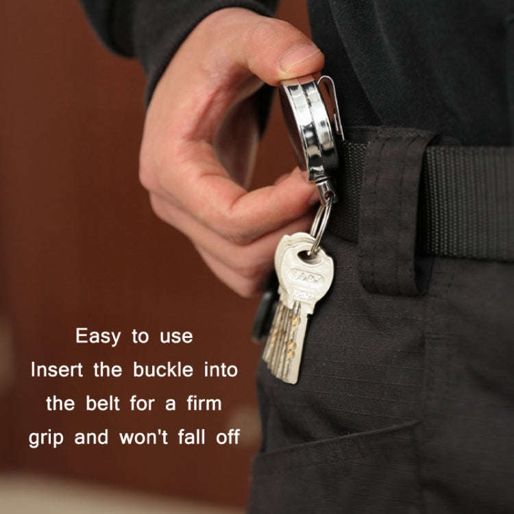 High Resilience Telescopic Steel Wire Anti-Lost Anti-Theft Key Ring(No Pattern)