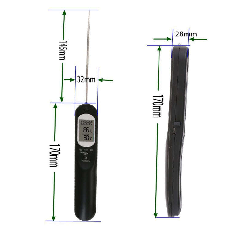 TP2201 Multifunctional Electronic Food Thermometer(Black)