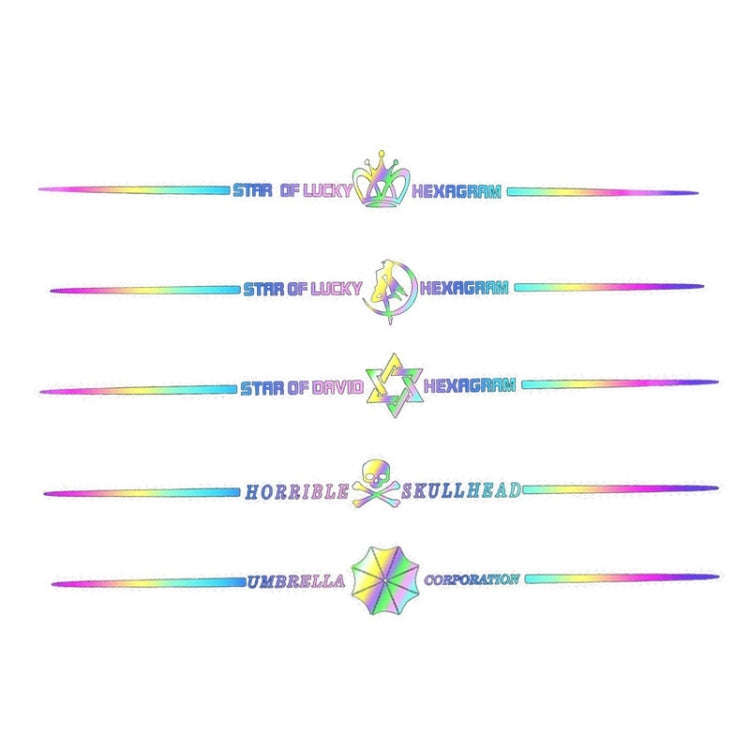 2pcs 60cm Colorful Laser Car Stickers Body Scratches Cover Car Stickers(Skeleton 9137D)