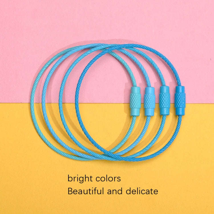 20 PCS Colorful Paint Steel Wire Rope Car Key Ring DIY Accessories(Color Random Delivery)