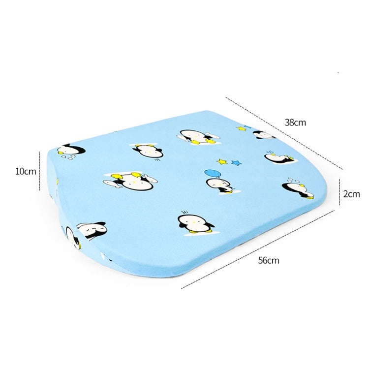 Newborn Baby Anti-spitting Milk Ramp Pad Ridge Protection Anti-spill Pillow(Blue Penguin)