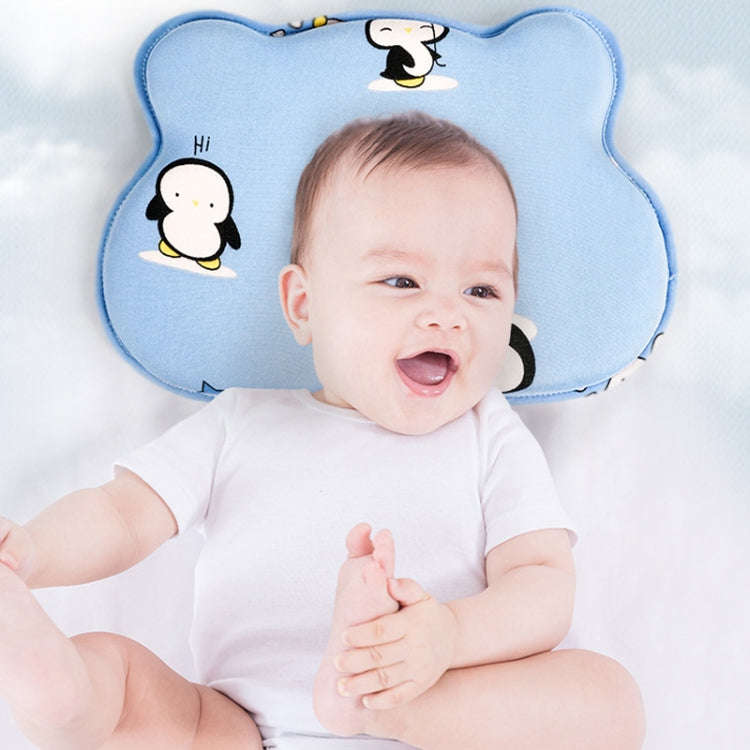 Baby Pillow Bear Styling Pillow Baby Memory Foam Cute Pillow(Blue)