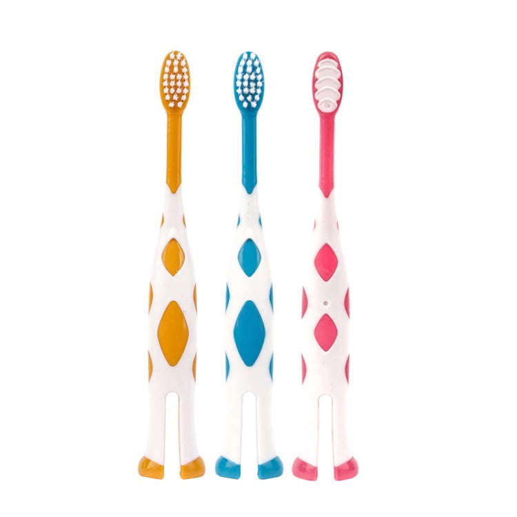 3pcs /Set RAOYI Giraffe Fine Hair Children Toothbrush Baby Cartoon Toothbrush(Yellow+Blue+Red)