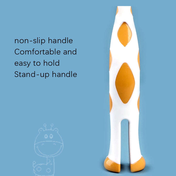 3pcs /Set RAOYI Giraffe Fine Hair Children Toothbrush Baby Cartoon Toothbrush(Yellow+Blue+Red)