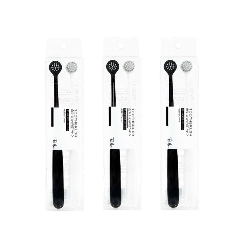 3 Boxes RAOYI Spiral Hair Couple Teeth Brush Small Round Head Adult Soft Hair Toothbrush(Black+Wh...