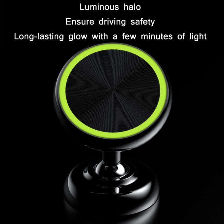 Car Aluminum Alloy Magnetic Mobile Phone Holder, Colour: Black (Luminous)
