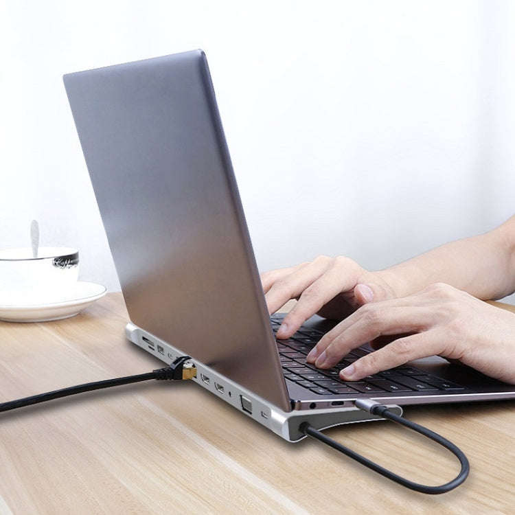 12 In 1 Type C Laptop Smart Docking Station(Gray)