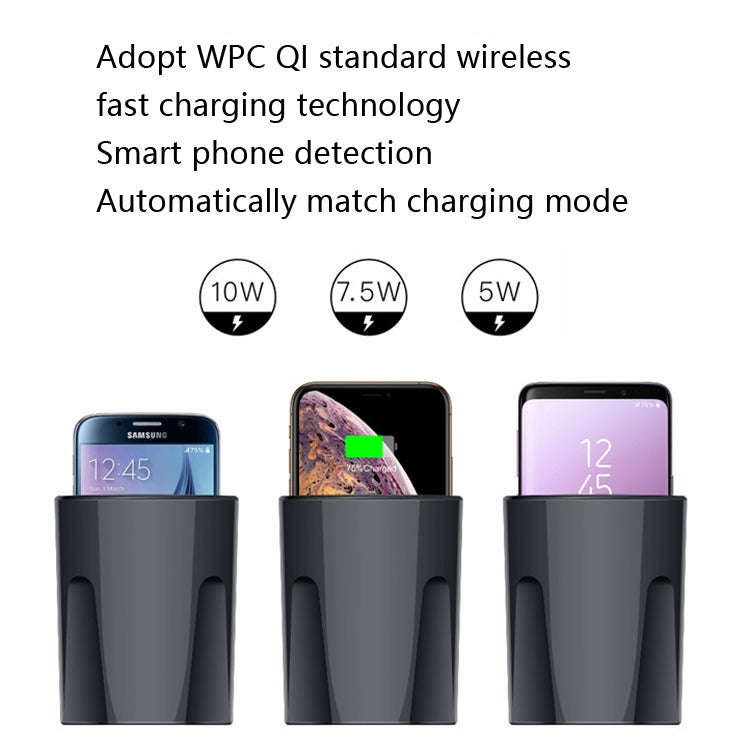 Car Cup 4 In 1 Wireless Charger Support 15W/10W/7.5W/5W Wireless Charging(X13)
