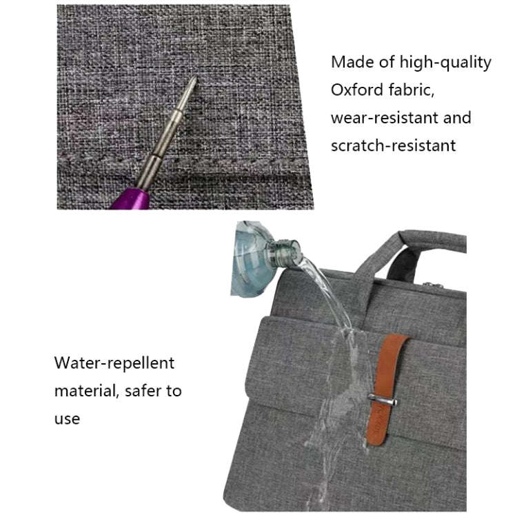 Multifunctional Wear-resistant Shoulder Handheld Laptop Bag, Size: 13 - 13.3 inch(Gray)
