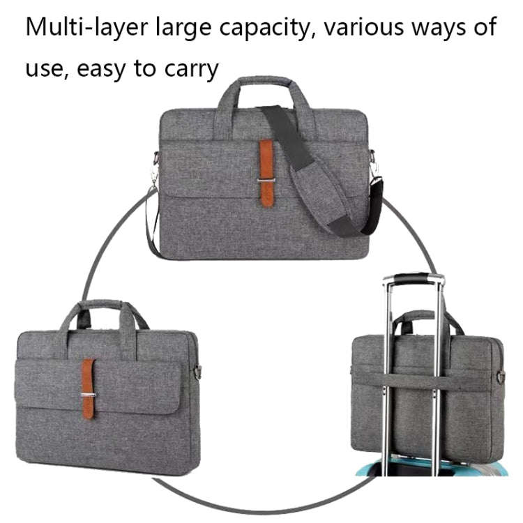 Multifunctional Wear-resistant Shoulder Handheld Laptop Bag, Size: 17 - 17.3 inch(Gray)