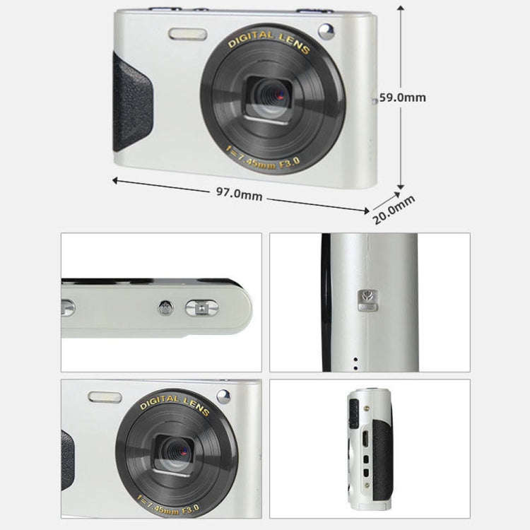 C8 4K  2.7-inch LCD Screen HD Digital Camera Retro Camera,Version: 30W Standard Version  White