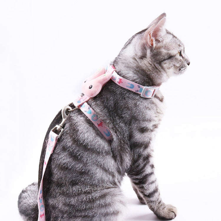 Rabbit Head Type Anti-breakaway Adjustable Cat Leash, Size: Small Suitable for Within 3kg(Green)