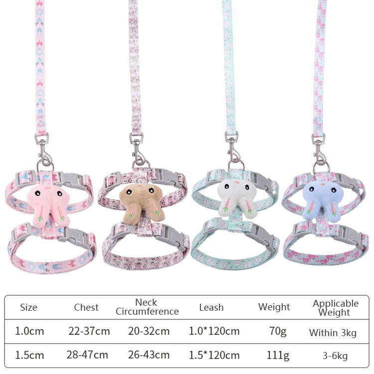 Rabbit Head Type Anti-breakaway Adjustable Cat Leash, Size: Small Suitable for Within 3kg(Pink)