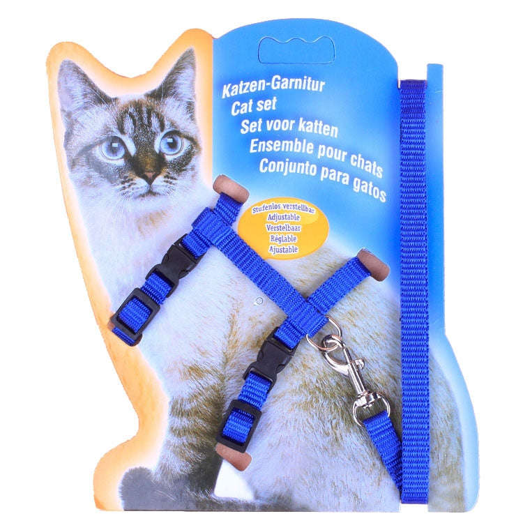 I-shaped Nylon Cat Leash Pet Chest Strap(Blue)