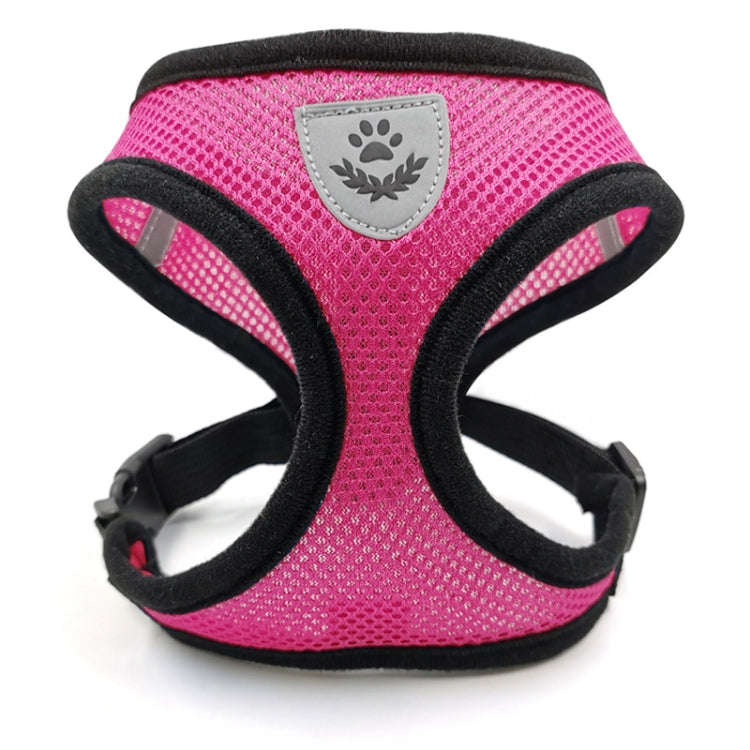 Pet Chest Strap Small Medium Dog Cat Breathable Dog Walking Vest, Size: M Chest Back(Rose Red)
