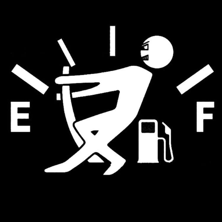 Pull Fuel Tank Pointer To Full Hellaflush Reflective Vinyl Car Sticker(Silver White)