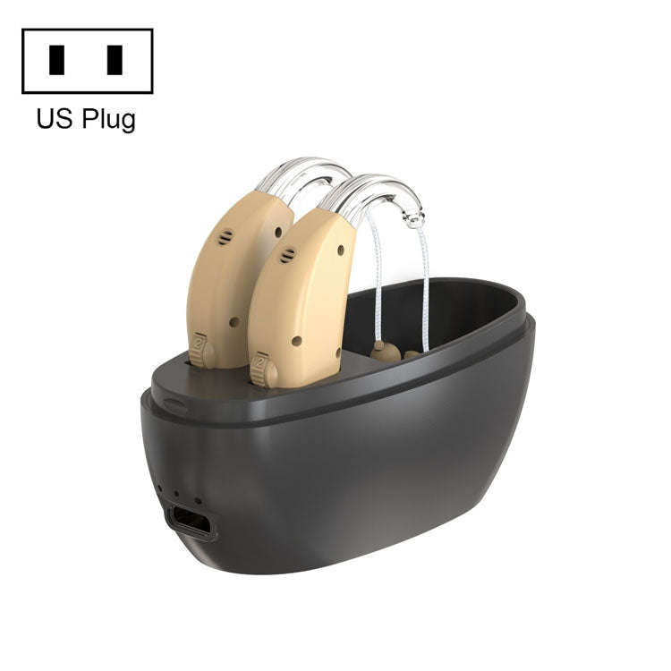 Elderly Use Can Charge Sound Amplifier Hearing Aid, Specification: US Plug(Skin Color Double Mach...