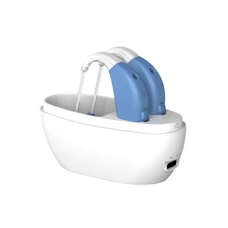 Elderly Use Can Charge Sound Amplifier Hearing Aid, Specification: US Plug(Blue Double Machine+Wh...