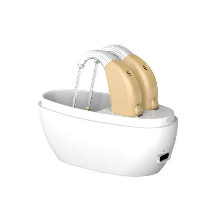 Elderly Use Can Charge Sound Amplifier Hearing Aid, Specification: EU Plug(Skin Color Double Mach...