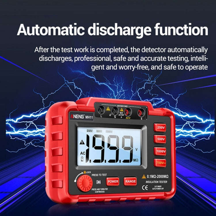 ANENG MH11 High Voltage Digital Insulation Resistance Voltage Tester(Red)