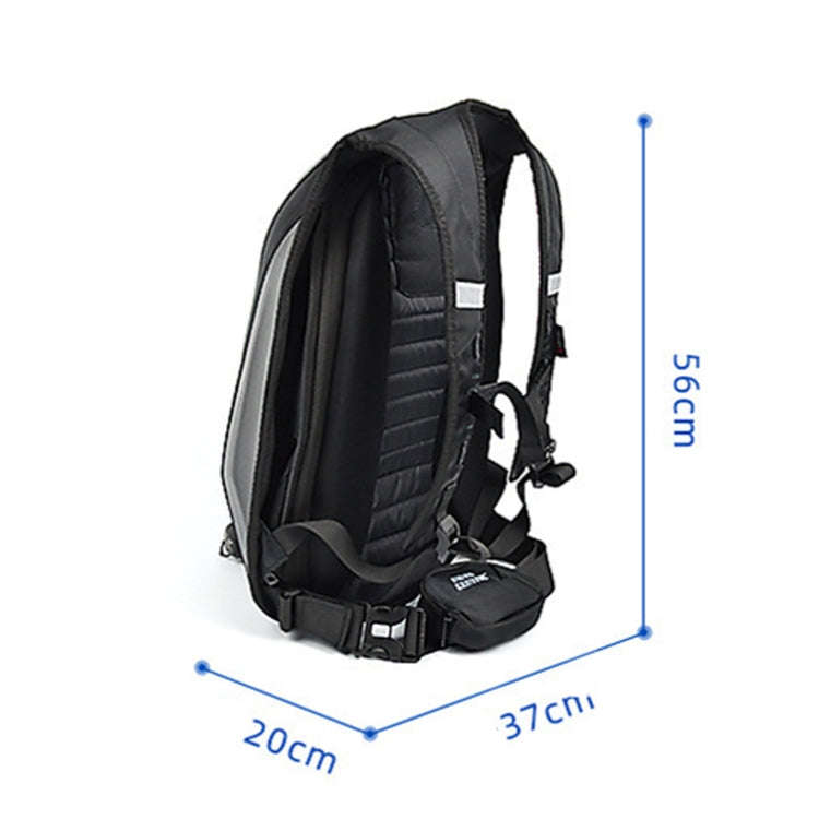 MOTOCENTRIC 11-MC-0077 Motorcycle EVA Turtle Shell Shape Riding Backpack(Black)