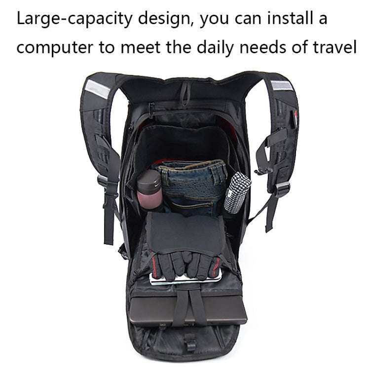 MOTOCENTRIC 11-MC-0077 Motorcycle EVA Turtle Shell Shape Riding Backpack(Black)