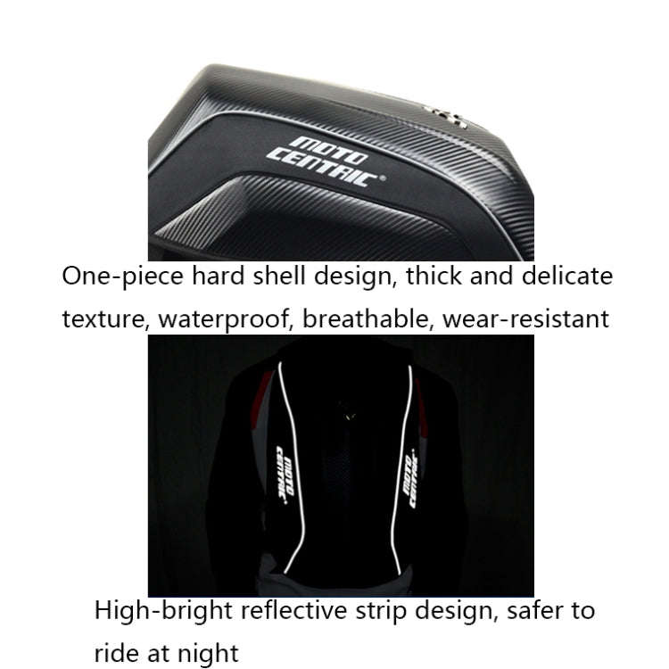 MOTOCENTRIC 11-MC-0077 Motorcycle EVA Turtle Shell Shape Riding Backpack(Black)