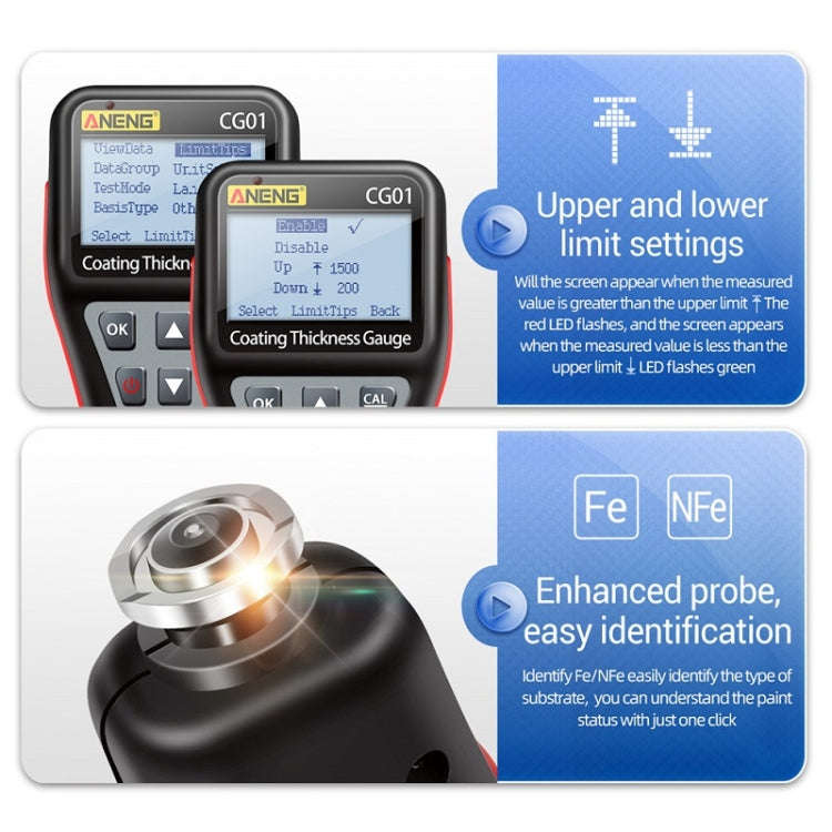 ANENG Iron-aluminum Dual-purpose Coating Thickness Measuring Instrument(CG01)