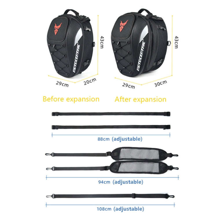 MOTOCENTRIC 11-MC-0102 Motorcycle Rear Seat Helmet Bag(Gray)