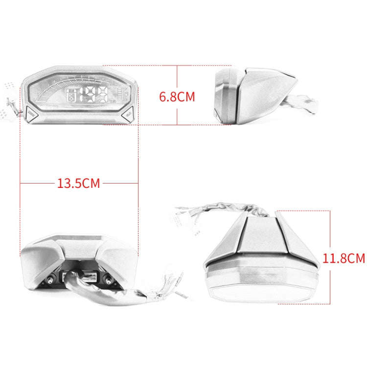 Motorcycle Universal LCD Instrument HD Display Speed Table 6 File Electronic Digital Table