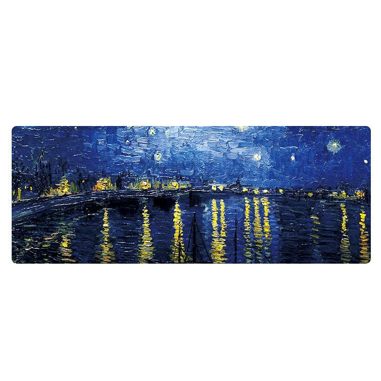 400x900x1.5mm Unlocked Am002 Large Oil Painting Desk Rubber Mouse Pad(Starry Night)