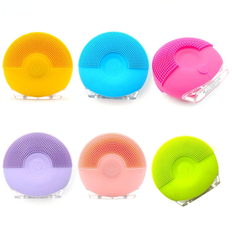 Silicone Sound Wave Vibration Massage Cleansing Bristles Pore Cleaning Beauty Brush, Colour: Blue