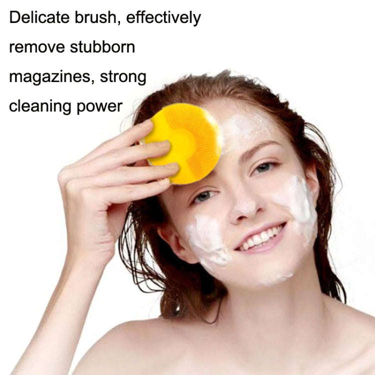 Silicone Sound Wave Vibration Massage Cleansing Bristles Pore Cleaning Beauty Brush, Colour: Blue