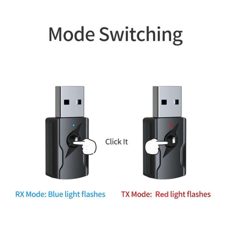 5.0 Bluetooth Transmitter AUX Receiver USB Dual Output Computer Audio Adapter
