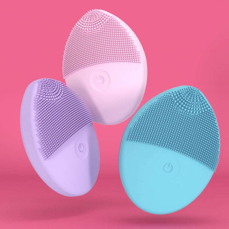 Mini Silicone Cleansing Instrument Washing Face Brush(Blue)