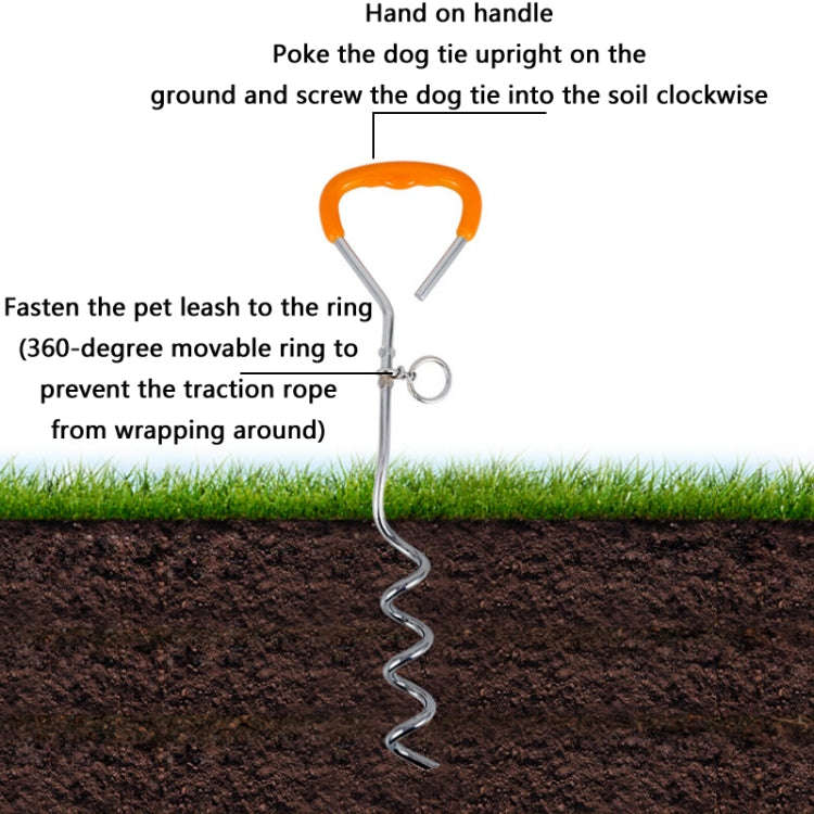 Outdoor Pet Leash Stainless Steel Ground Nail Fixing Bolt, Specification Upgrade + Wire Rope