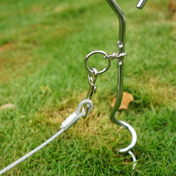 Outdoor Pet Leash Stainless Steel Ground Nail Fixing Bolt, Specification Upgrade + Wire Rope
