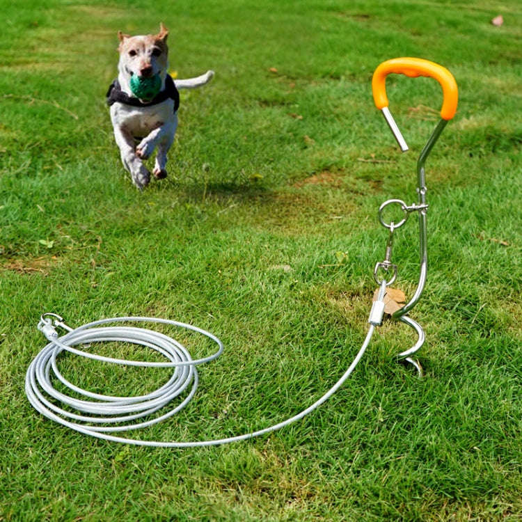 Outdoor Pet Leash Stainless Steel Ground Nail Fixing Bolt, Specification Upgrade + Wire Rope