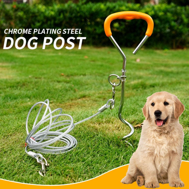 Outdoor Pet Leash Stainless Steel Ground Nail Fixing Bolt, Specification Upgrade + Wire Rope